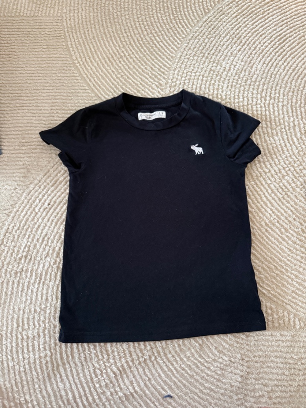 Abercrombie & Fitch Black Tee with White Moose Logo